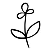 cute flower plant line style icon illustration design, simple sketch vector