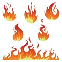 Fire flame collection Flame set vector