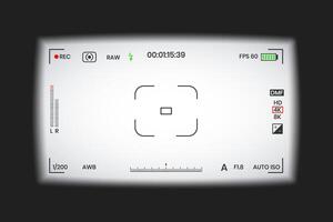 Camera smooth viewfinder or photo frame recorder flat style design illustration. vector