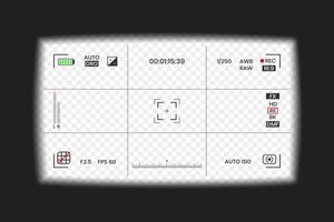 Camera line viewfinder or photo frame recorder flat style design illustration. vector