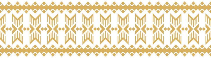 Ethnic Retro Pattern with Aztec Border and Geometric Tribal Gold Elements. vector
