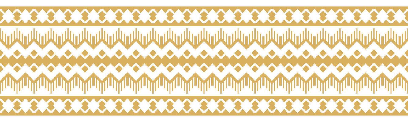 Geometric Tribal Design Featuring Retro Ethnic Aztec Gold Pattern Border.