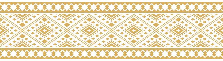 Gold Border with Retro Aztec Tribal Pattern in Ethnic Geometric Style. vector