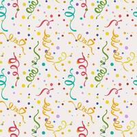 Seamless pattern of colorful confetti on beige background. vector