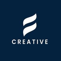 Abstract Logo Design Forming the Letter F with Modern and Dynamic Style with Dark Background vector