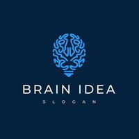 Modern Logo Light Bulb and Brain Symbol of Smart Technology and Innovation vector