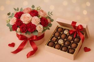 Romantic Bouquet and Assorted Chocolates for a Special Occasion Celebration photo