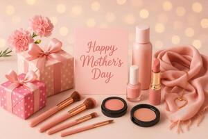 Celebrate Mothers Day With Beauty Gifts and Pastel Tones in Soft Setting photo