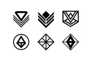 A set of Nine Abstract Geometric Logos vector