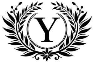 Elegant Monogram Y Design with Laurel Wreath vector