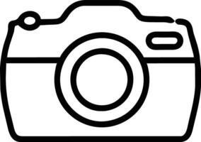 Simple black line art camera icon. vector