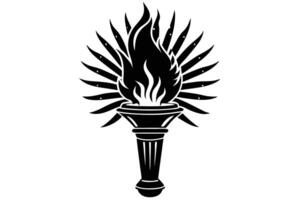 Elegant black and white torch graphic design vector