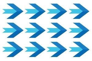 Seamless pattern of stylized blue arrows pointing right. vector