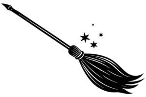 A magic Broom with Sparkling Effect vector
