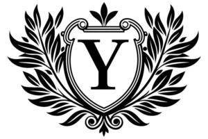 A Elegant Monogram Y Design with Laurel Wreath vector