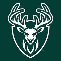 Deer Wildlife Emblem with Antlered Deer Head vector