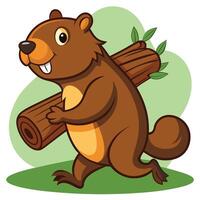 Beaver character isolated on white vector