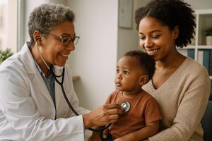Pediatric Check-Up at the Clinic With Child and Mother During a Routine Health Examination photo