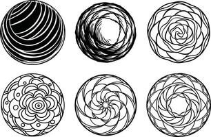Abstract Hand Drawn Round Scribbles Collection vector