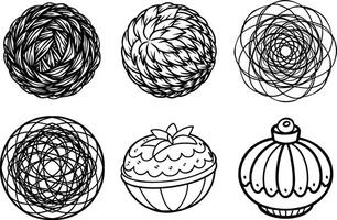 Hand Drawn Round Elements and Texture Patterns vector