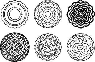 Round Abstract Texture Shapes in Doodle Style vector