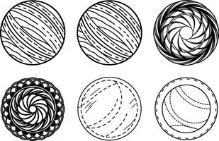Hand Drawn Abstract Round Textures and Patterns vector