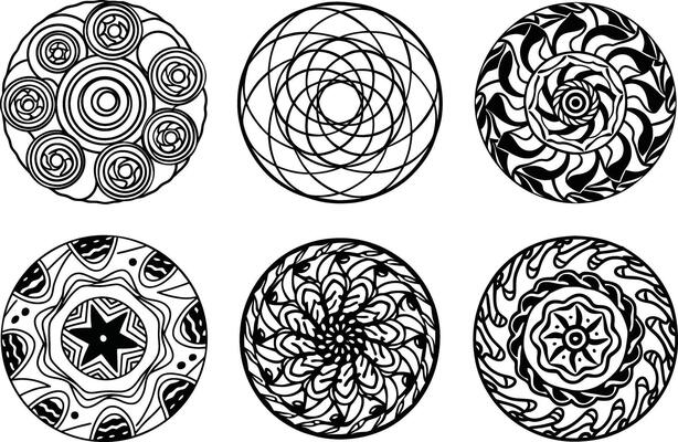 Isolated Hand Drawn Circles and Doodle Patterns