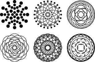 Round Scribble Set in Hand Drawn Texture Style vector