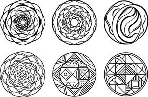 White Background Abstract Round Doodle Collection vector