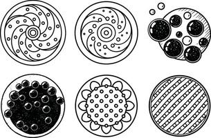 Doodle Round Elements and Abstract Textures vector