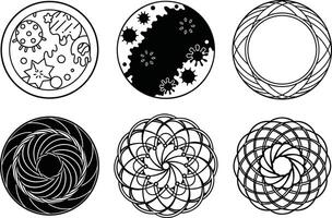 Set of Hand Drawn Round Scribbles and Patterns vector