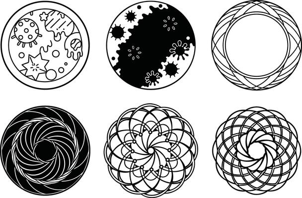 Set of Hand Drawn Round Scribbles and Patterns