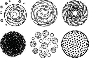 Hand Drawn Circular Doodles and Texture Design vector