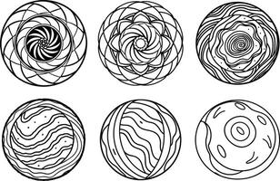 Round Hand Drawn Marks and Abstract Texture Set vector