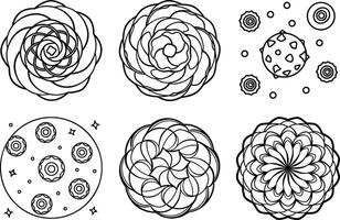 Abstract Hand Drawn Circles and Textures Set vector