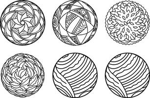 Doodle Style Circular Texture Elements Collection vector
