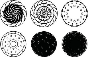 Sketchy Round Doodles and Hand Drawn Texture Set vector