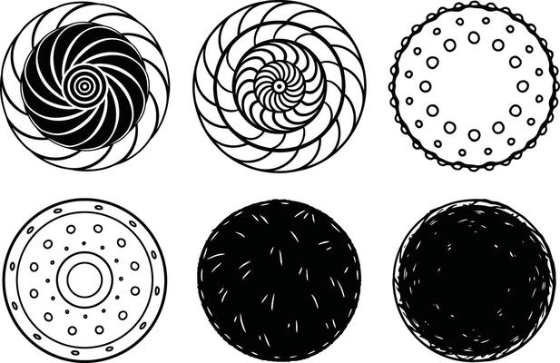 Sketchy Round Doodles and Hand Drawn Texture Set