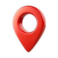 Shiny Red 3D Location Marker Icon Illustration Digital Graphic Design Element isolated on white or transparent background png
