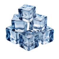 Crystal Clear Ice Cubes Stacked Together for Refreshing Drinks isolated on white or transparent background png