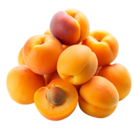 A Delicious Pile of Ripe and Juicy Apricots Ready to Eat isolated on white or transparent background png