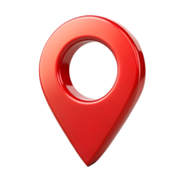 Three Dimensional Red Location Marker Icon Graphic Design Element isolated on white or transparent background png