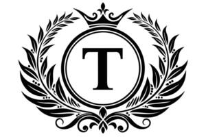 Elegant Monogram Design Featuring the Letter T vector