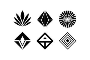 Set of Nine Abstract Geometric Logos vector