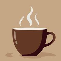 A steaming cup of coffee in a minimal flat design style against a warm background, evoking comfort and relaxation in art vector