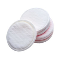 Soft Reusable Nursing Pads for Mothers Breastfeeding White and Pink Set of Multiple Pads isolated on white or transparent background png