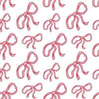 Bow pattern in red and white design for creative projects and crafts vector