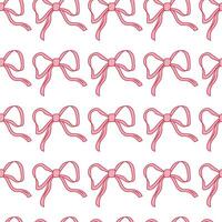 Pattern of pink bows on a white background ideal for crafting and design projects vector