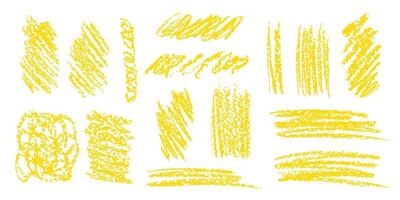 Charcoal sketches highlighted in vibrant yellow strokes on a white background vector