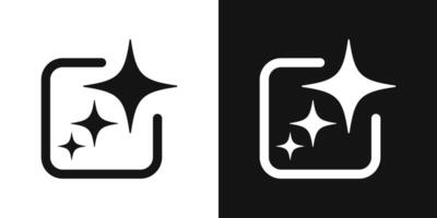 icon. Ai logo with sparkle star and square. Artificial intelligence symbol for app and web vector